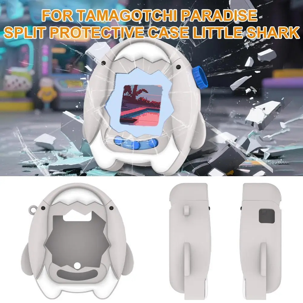 Silicone Case For Tamagotchi Paradise Case, Cute Cartoon Grey Shark Virtual Pet Game Machine Protector Cover For Tamagotchi