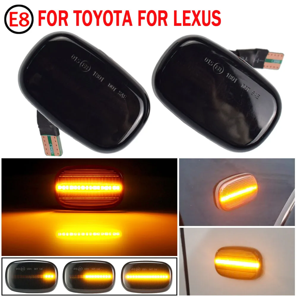 

Dynamic LED Flashing Turn Signal Light Side Marker Lamp For Toyota Avensis Celica Corolla Caldina Camry Hilux Prius Verso Runx
