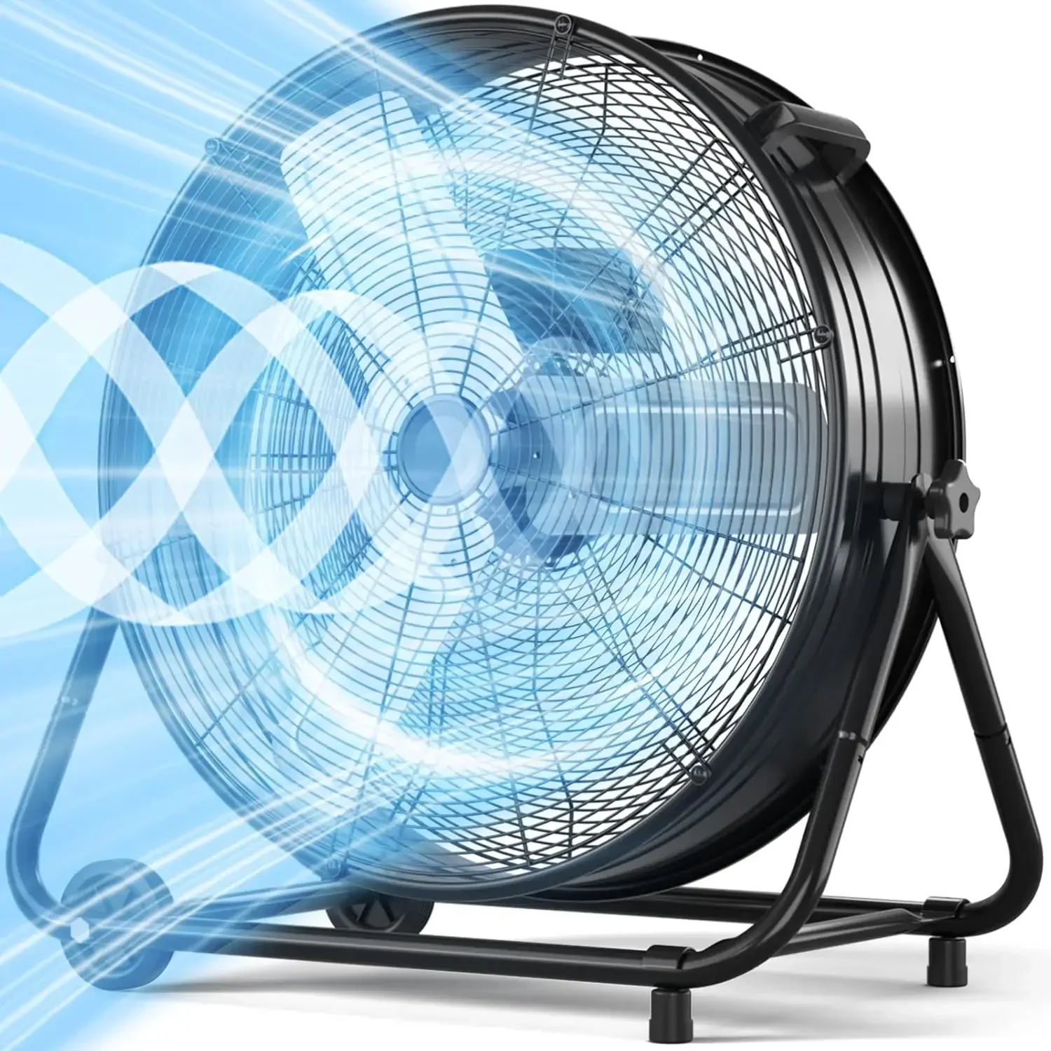 

Premium 30" Industrial Drum Fan, 14000 CFM 550W High Velocity 3-Speed Heavy Duty Metal Air Circulator with 360° Tilt