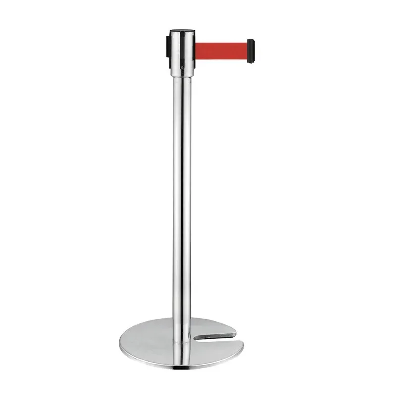 Stackable telescopic isolation belt one meter line railing base stainless steel mobile fence
