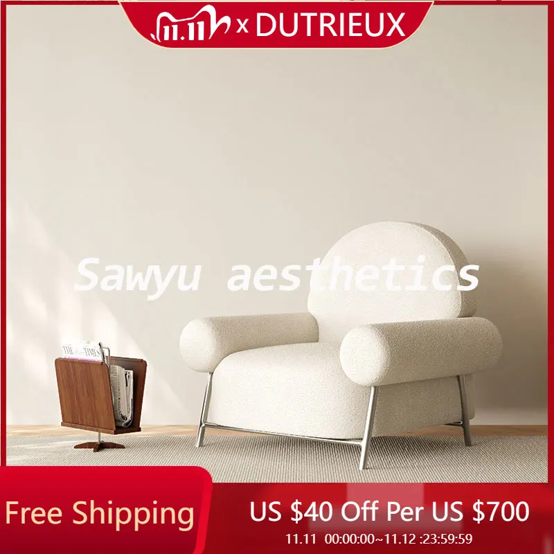 

White Low Living Room Chairs Sofa Nordic Arm Luxury Modern Reading Throne Beauty Chairs Bar Stools Poltrona Hotel Furniture