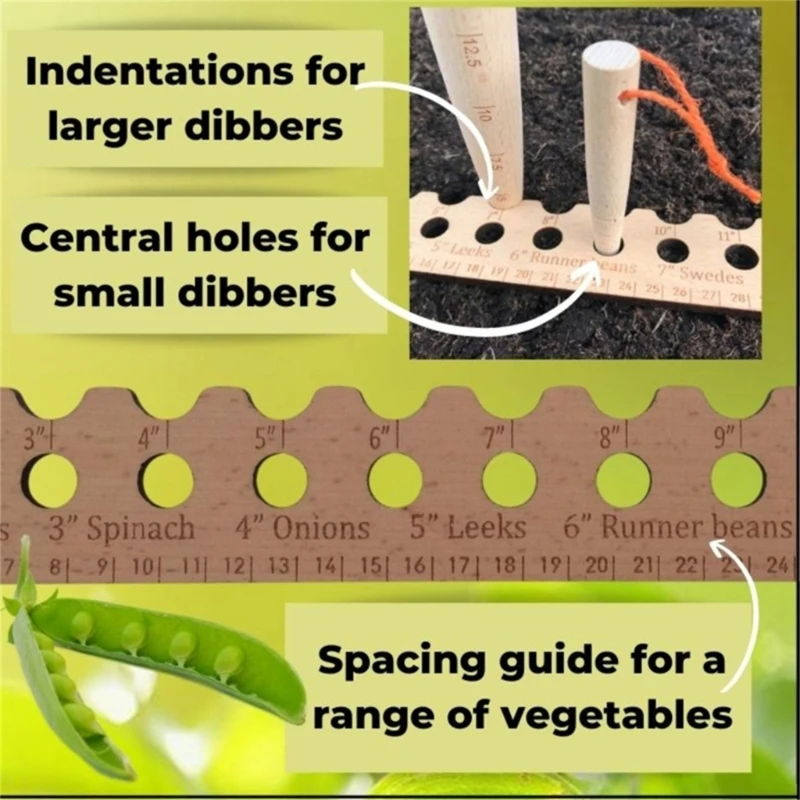 Wooden Planting Ruler For Gardeners Seed Spacer Of Seed With Vegetable Spacing