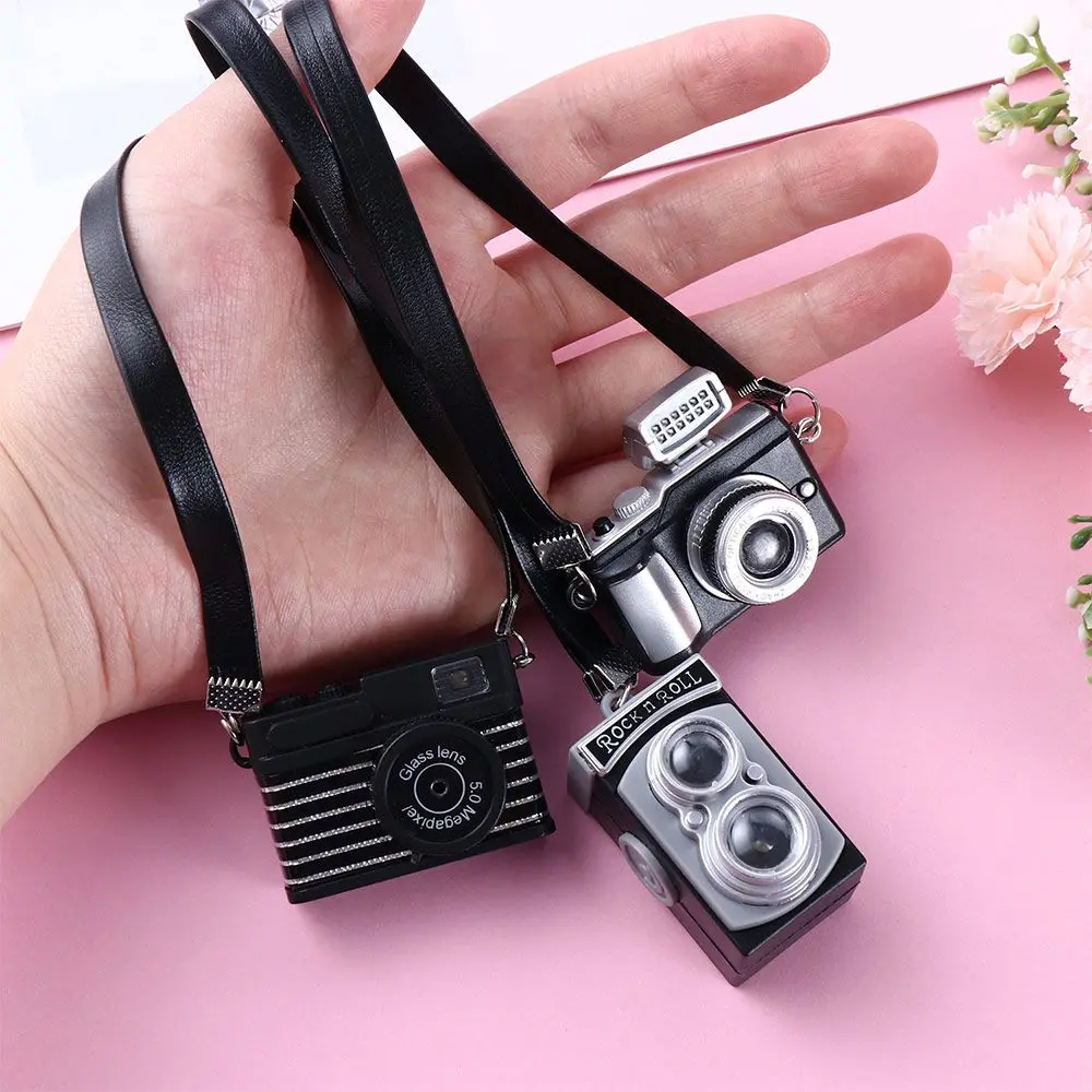 Retro Mini Nhà Búp Bê Mini Máy Ảnh SLR Kỹ Thuật Số Búp Bê Trang Trí Nhà Cửa Cho Nhà Búp Bê Đề Can Nhựa Đồ Chơi Máy Ảnh Trẻ Em Quà Tặng