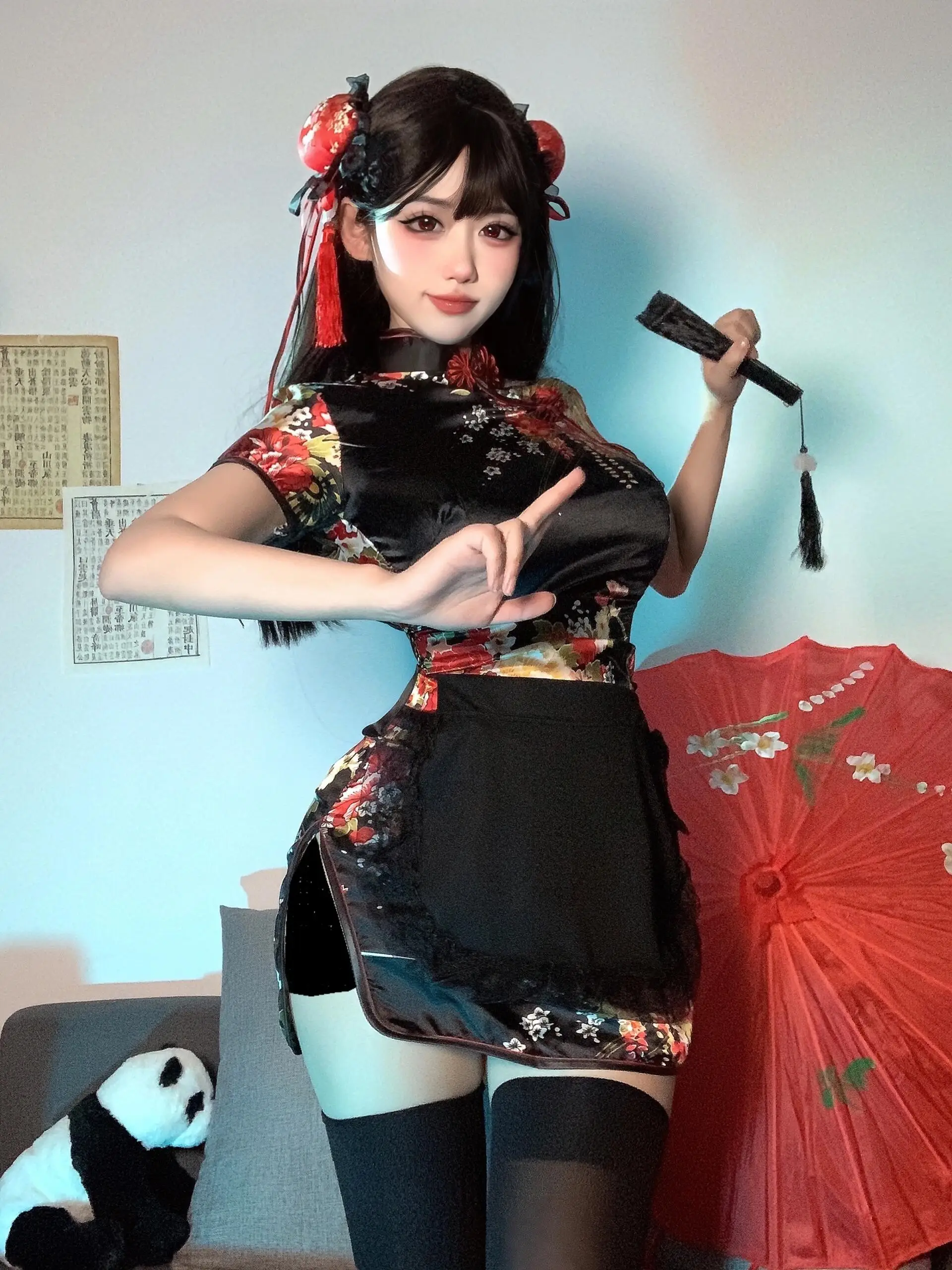 Cisas Par Cosplay New Chinese Sle  Dr Maid Lolita Set ort  round Collar Low Slit ort Sve