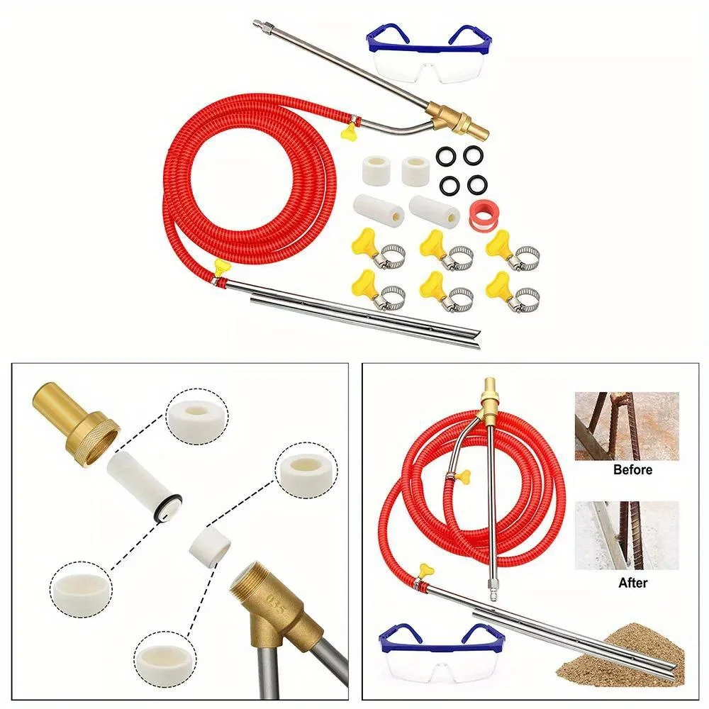 Pressure Cleaner Sandblasting Kit, Wet Sandblaster Attachment, 5000 PSI, 1/4