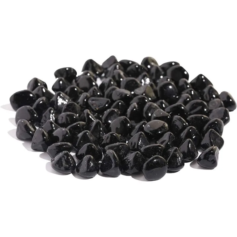 Reflective Tempered Fire Glass Amber Yellow for Fire Pit Fireplace 1/2 Inch 10 Lbs