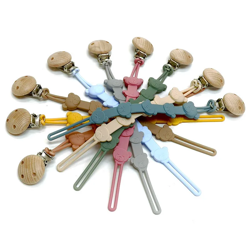 One Pacifier Chain Baby Teether Pacifier Lanyard Chain Teether Chain Anti-Loss Rope Silicone Pacifier Chain Clip
