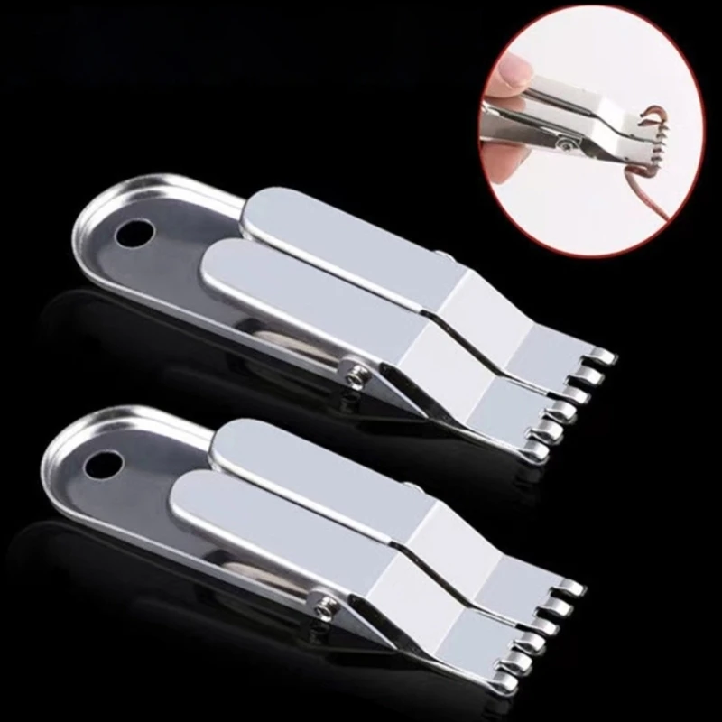 

1 set Stainless Steel Multifunction Live Worms Earthworms Baiting Device Earthworms Clip Hook Mini Connector Live Maggots Clip