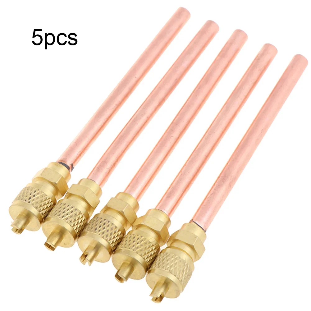 5PCS Refrigeration Access Valves Copper Tube Filling Parts Replacements AC Air Conditioner Refrigeration Access Valve