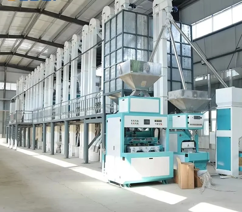 Factory Supply Complete 40 Tons Per Day Rice Milling Machine Automatic Rice Grinding Set for Home Farm Use Featuring Engine Core
