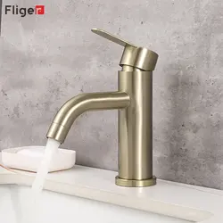 Fliger Basin Faucet Black Gold Bathroom Sink Faucet Hot Cold Water Mixer Faucet Bathroom Washbasin Faucet grifos de lavabo