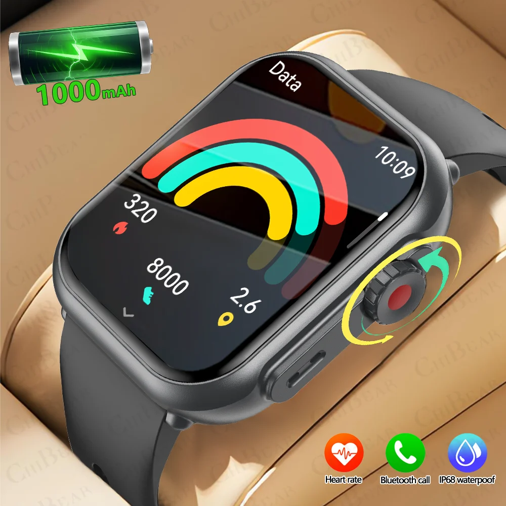

2025 New 1000mAh Large Battery Capacity Fashion Smartwatch 3D Dynamic Cube Interface AI Assistant Bluetooth Call Smart Watch IOS