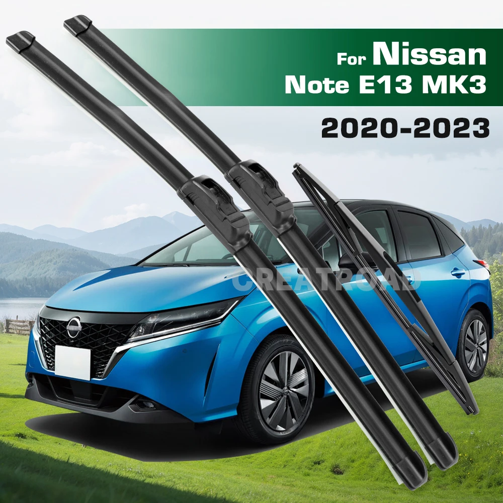 

Комплект стеклоочистителей GREATROAD для Nissan Note E13 MK3 2020-2023 2021 2022, передние и задние щетки стеклоочистителя, щетки для лобового стекла, окон