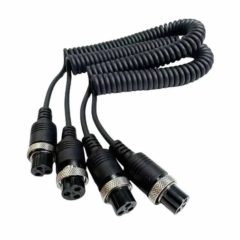 GX16 Spring Dual Female Head Wire Waterproof Injection Molded Connection Cable 3Pin Power Cord 4 5 Pin Extension Line 2.5-5Meter