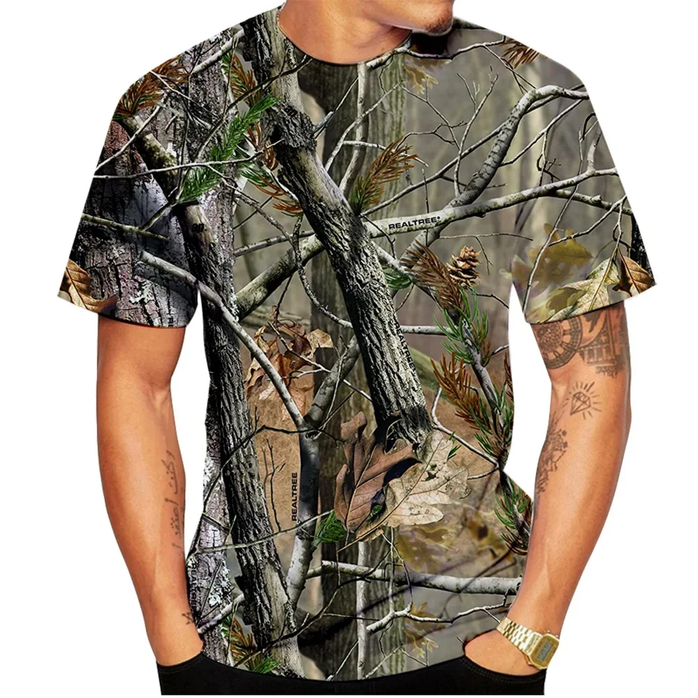 Kaos Pria dengan Motif Daun Po - Outdoor Hunting Prints ulasan dan harga