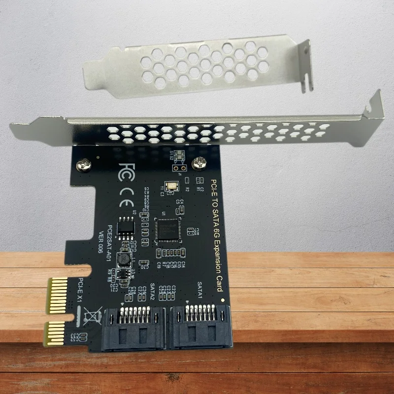 PCI-E SATA Adapter PCIE SATA Expansion Card PCI Express TO SATA 3.0 2 Port SATA III 6Gbps Adapter Riser ASM1061 Chip for Desktop