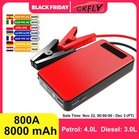 GKFLY 12V 800A 8000mAh Car Jump Starter Emergency Battery Booster Multifunction Portable Power Bank Laptop Charger Auto Starter