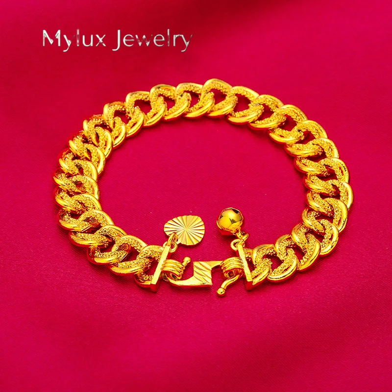 Mylux Jewelry 24K Gold Kids' Wide-Band Bracelet | AU999 Pure Gold, thick band with matte finish, adjustable clasp, safe & elegan
