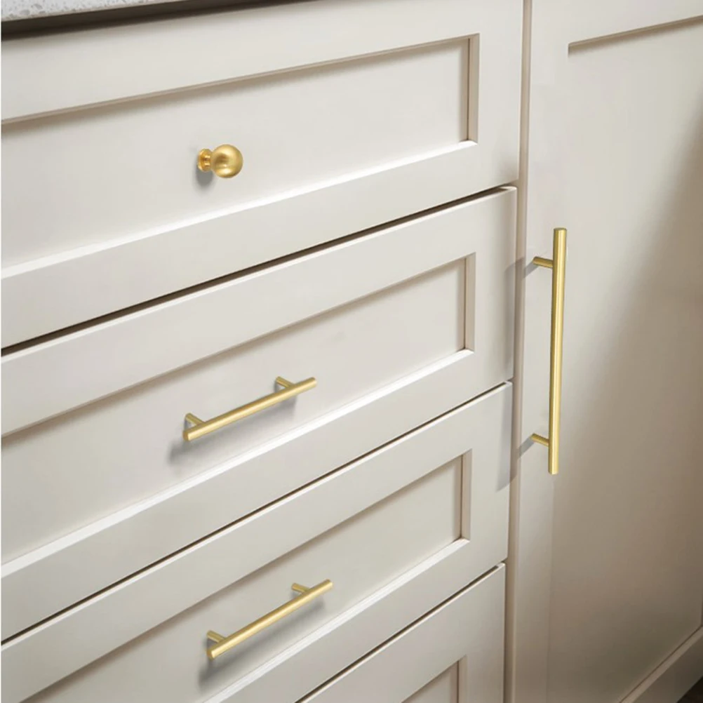 

1pc niture Cabinet Handle Brass Drawer Wardrobe Knobs niture Accessories (Golden 96MM Pitch-row)