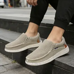 Mocassini slip on in denim alla moda da uomo-comfort traspirante per tutto il giorno, design leggero, senza cravatta, facile da indossare e da togliere