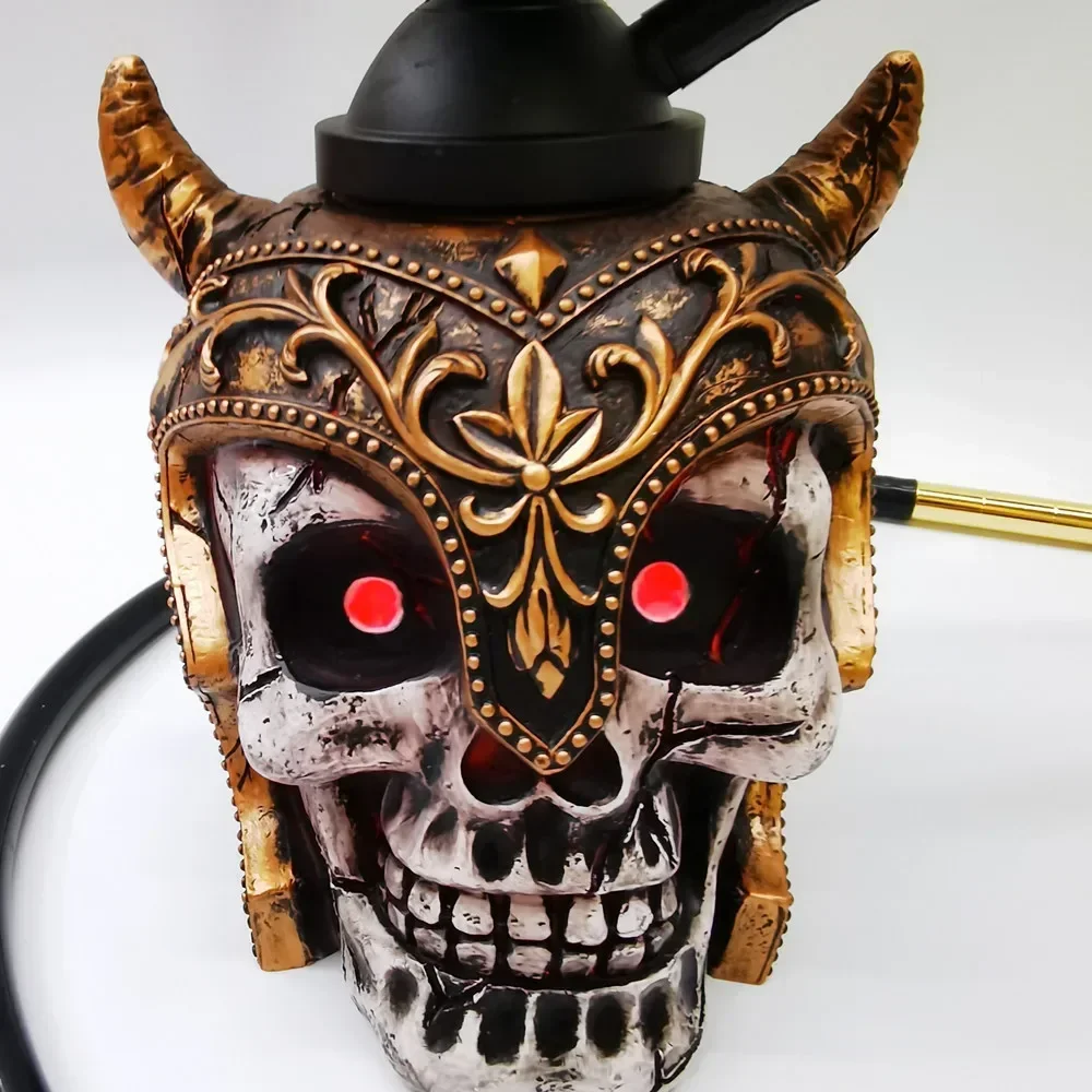 Morden Smoking Bar Hookah Accessories Skeleton Luxury Hookah Flavor ShiSha Halloween Gift Gravity Hookah Resin Luminous Smoke