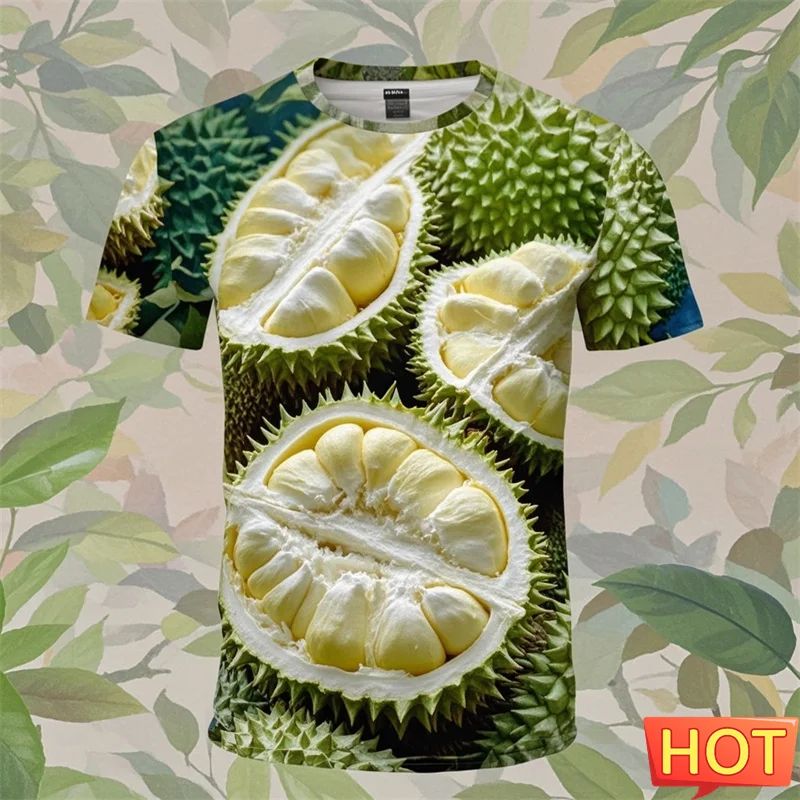 Summer 3D Thailand Durian Fruit Printing T Shirt Tropical Durian Fruit Graphic Short Sleeves Kid Funny Tee Shirts Tops Clothing