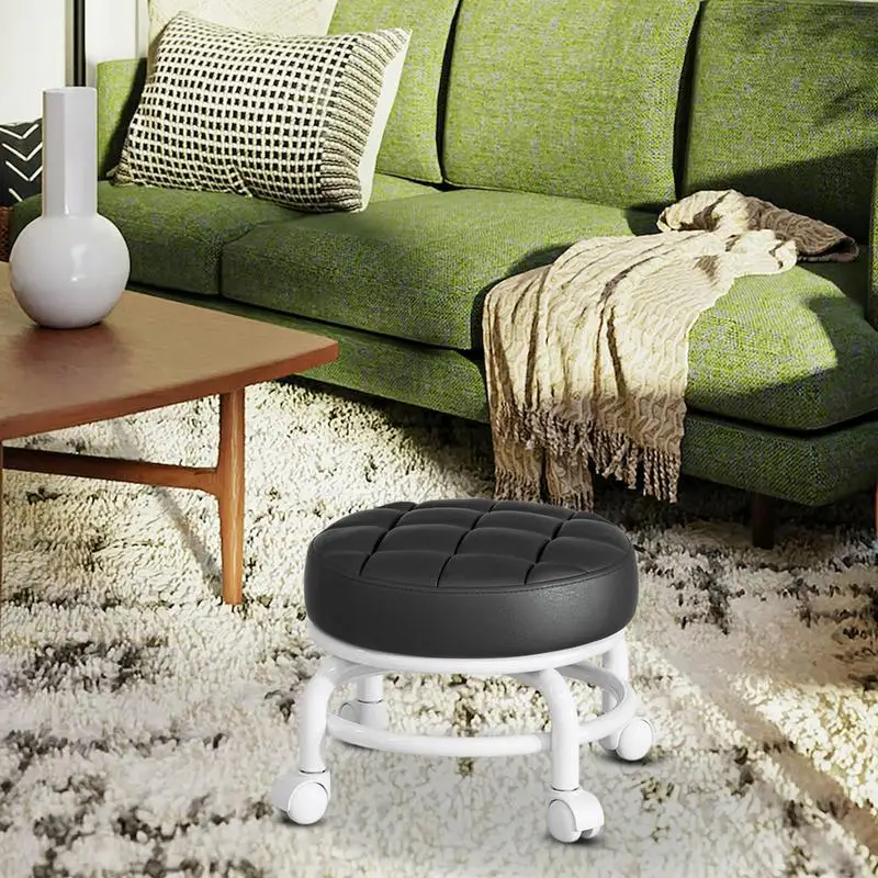 Mini tabouret de sol à roulement bas, roulant à 360 degrés, rond réglable avec roues, chaise de marche ronde domestique marche pied enfant tabouret