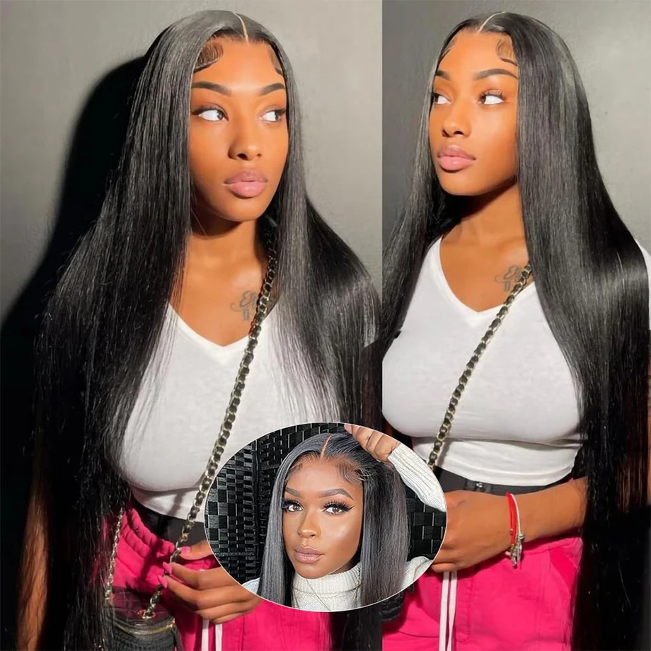 

Glueless Bone Straight 9x6 7x5 Lace Closure Human Hair Wigs for Black Women 4x6 5x5 Transparent Pre Cut Lace Wig Ready to Wear