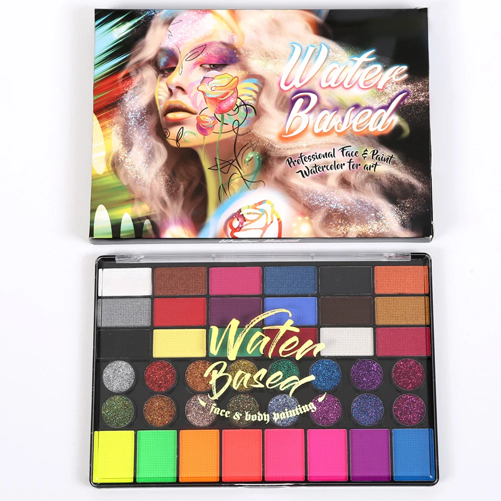 

1Set Colorful Face and Body Paint Set Non-Toxic Washable Makeup Pigment Cakes for Halloween Carnival National Flag Design DIY