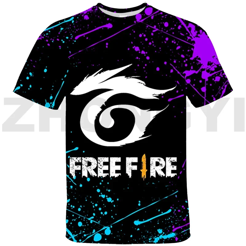 Classic Free Fire Game T Shirts for Men Clothing Tops Summer Parent-child Wear 3D Free Fire Garena Graphic T Shirts Short Tees