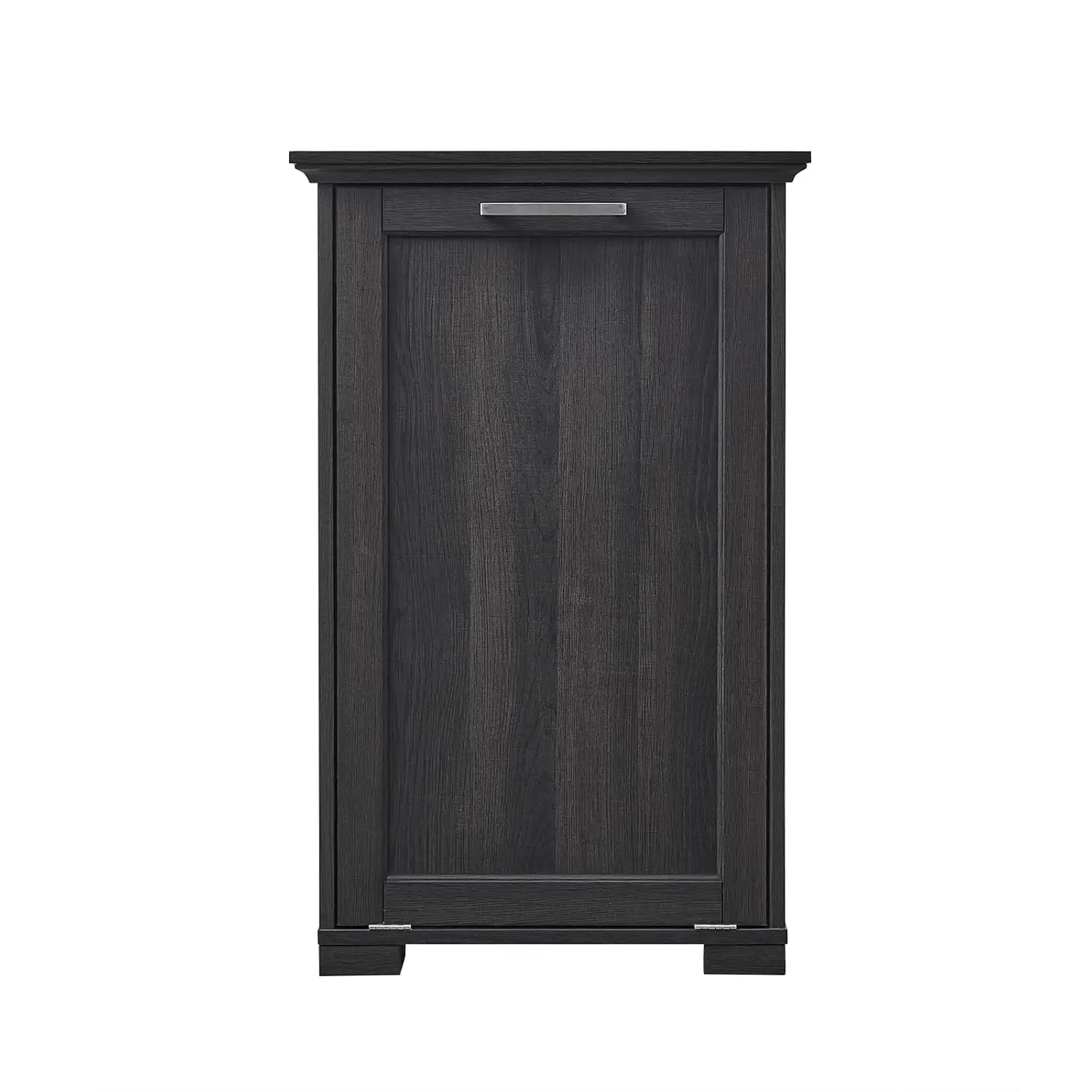 Wooden Tilt Out Trash Cabinet, Hidden Trash Can Kitchen Holds 10 Gallons (Dark Brown+Black Top Panel)