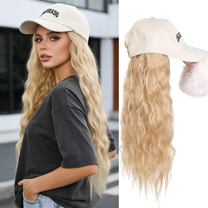 

Парик с косичками-бокс-брейдс в бежевой бейсболке – парик-кепка из синтетического волокна, модный аксессуар для повседневного и праздничного образа