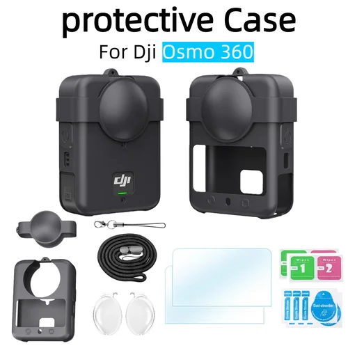 Imagen 1 del producto Kit de Accesorios para Cámara Dji Osmo 360, Protector de Lente/Funda Protectora de Silicona/Protectores de Pantalla/Estuche, Accesorios para Cámara de Acción