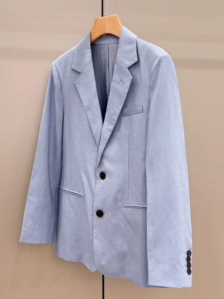 Leisure Ladies Single-Breasted Suit Jacket Loose Women Office Blazer Fashion Solid Color Breathable Turn-Down Collar Outwear