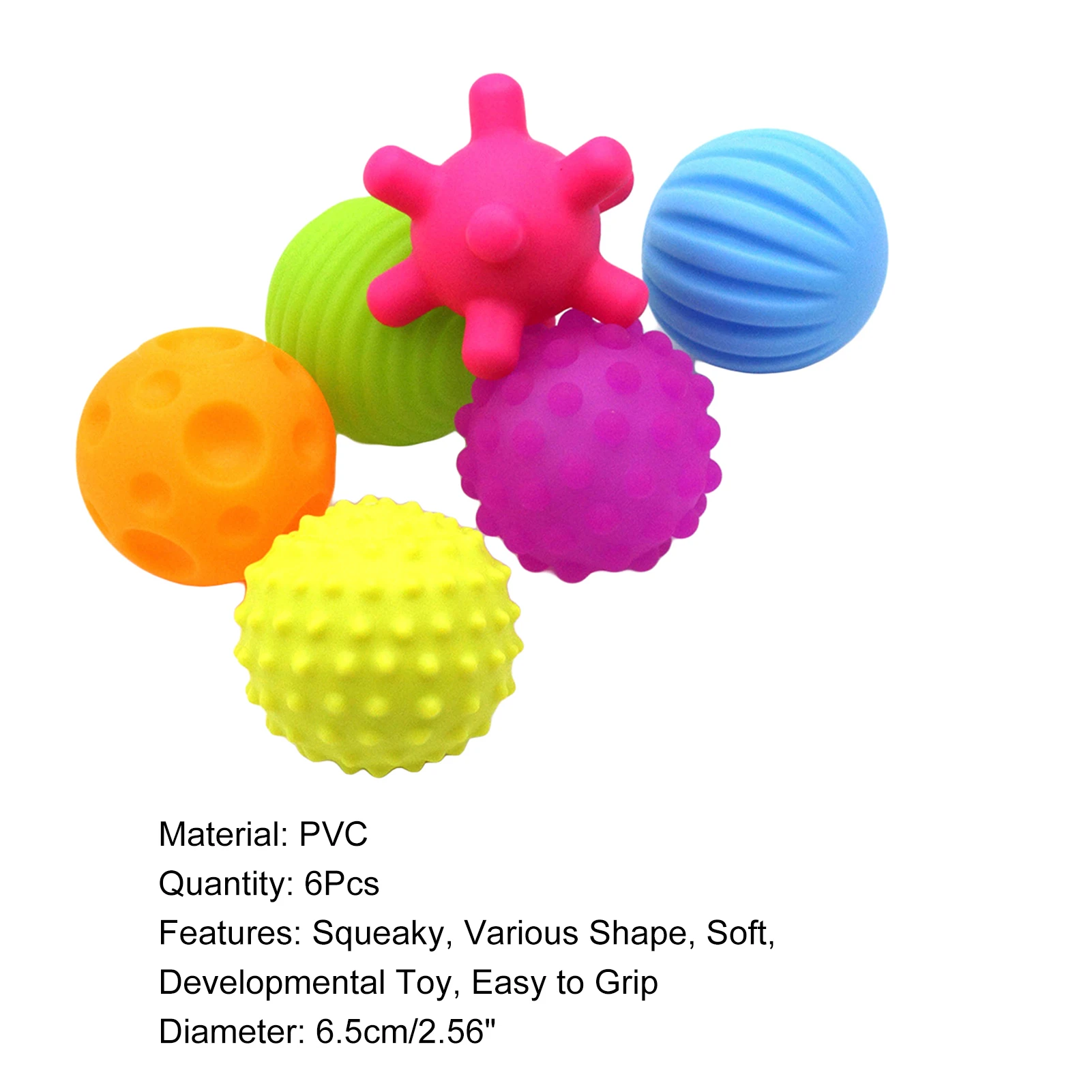 So hand grasping ball rilevamento tattile soft ball BB ball giocattolo per bambini 6 set