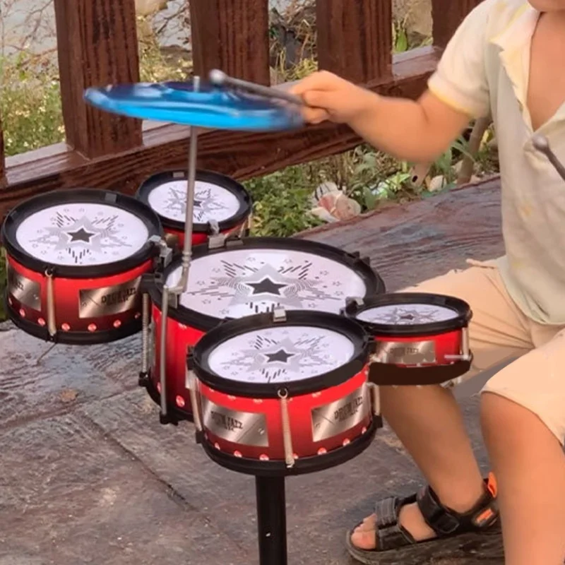 Instrumento musical baixo tambor conjunto percussão portátil rock jazz tambor kit para iniciante