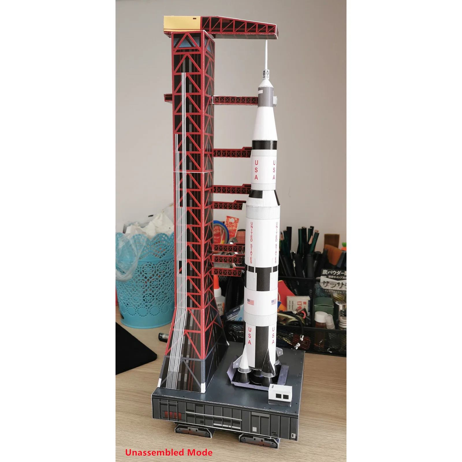 

1:300 Scale USS Saturn V Rocket and Launch Pad Model Set DIY Handcraft PAPER MODEL KIT Handmade Toy Gift Ornaments