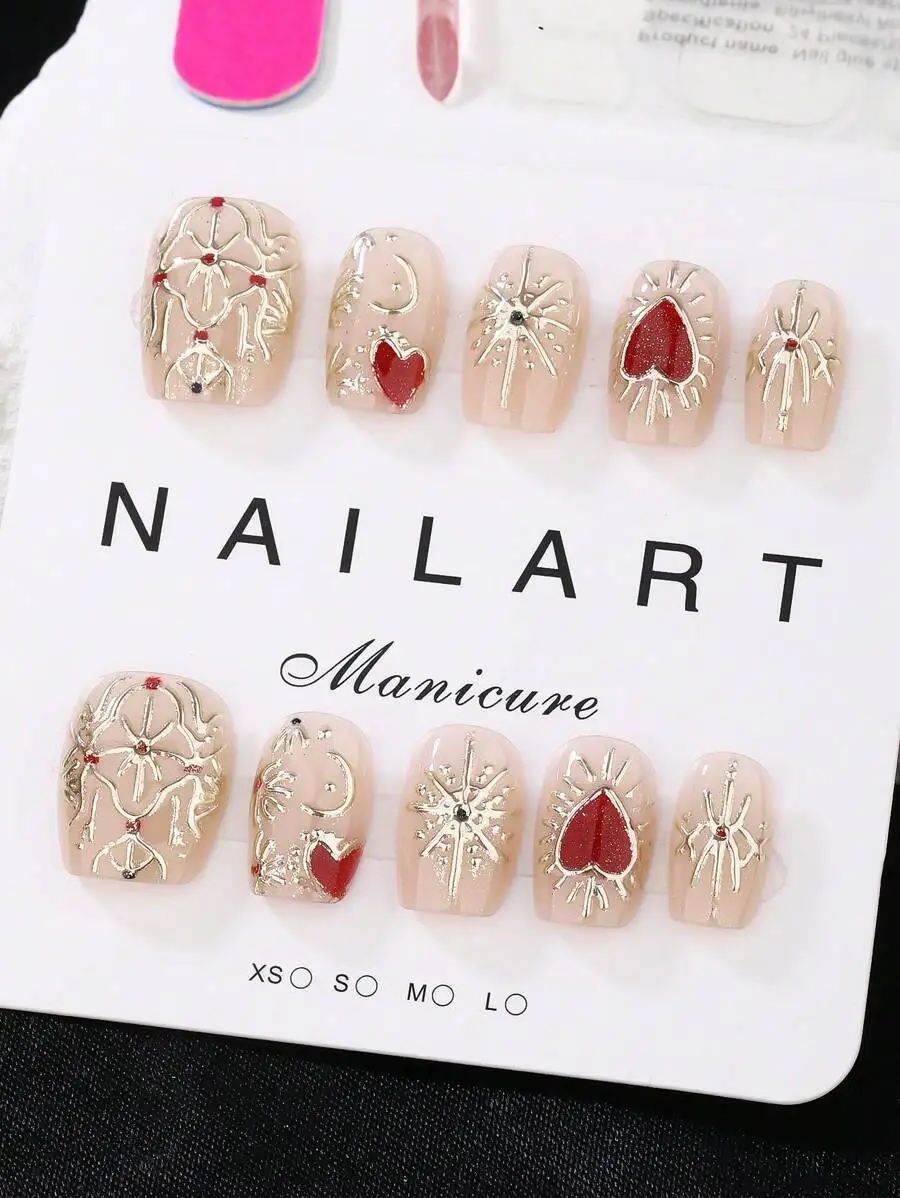

24pcs Square French Brown Leopard Print Nail Stickers To Enhance Your Fashion Style! Perfectly Fits Acrylic Nail Set. Includes 1