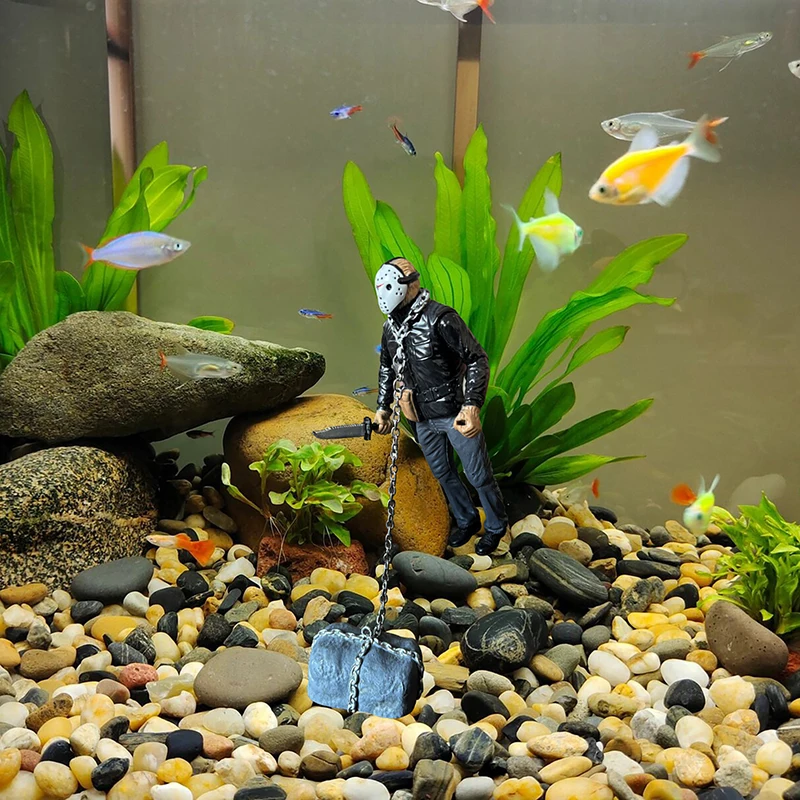 Figura flotante realista para decoración de acuario mini