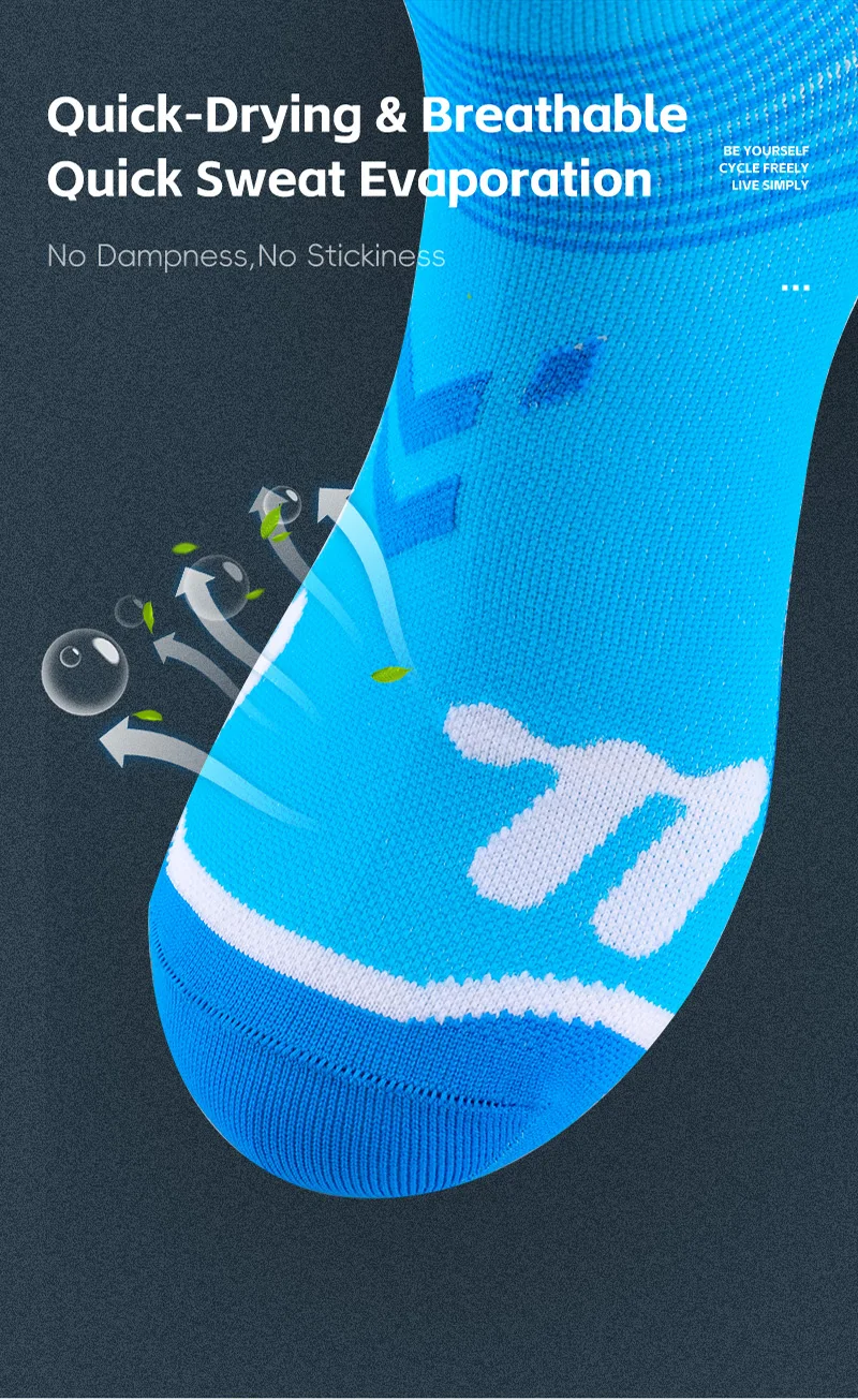 WEST BIKING Fahrradsocken für Männer und Frauen, gestreift, mit Logo, weich, dehnbar, atmungsaktiv, Sportsocken, Lauf- und Fahrradausrüstung, EU 37-44 – Detail 7