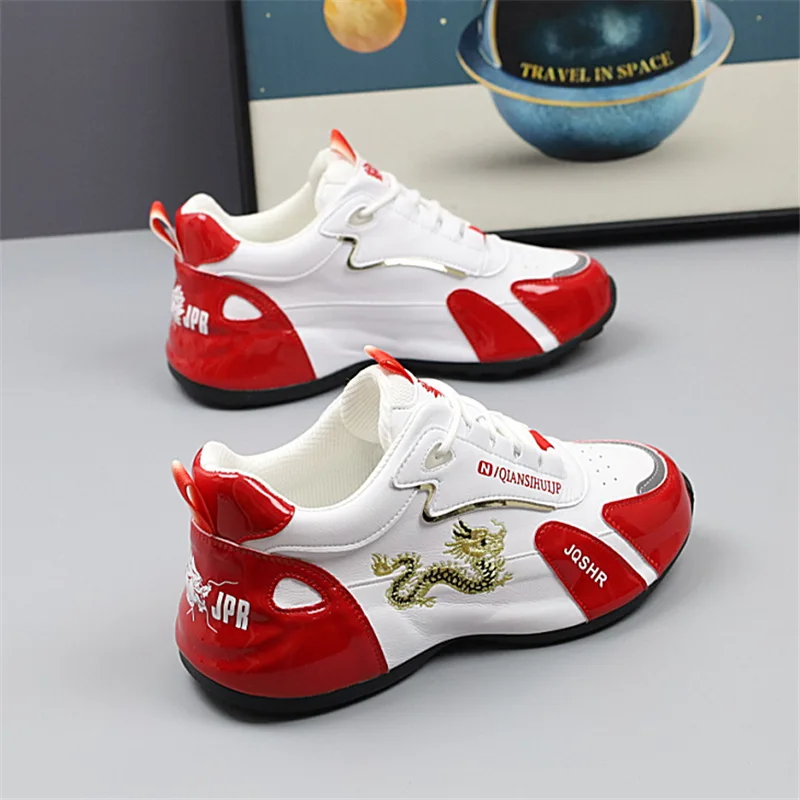 Couple Sneakers Fashion Leather Casual Shoes Summer Breathable Mesh Shoes Lightweight Sport Running Shoes for Men Tenis De Mujer