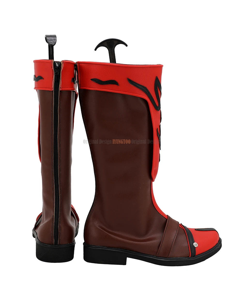 Masked Rider Hibiki Cosplay Laarzen Lederen Rode Schoenen Custom Made Elke Grootte Voor Halloween Party Cosplay