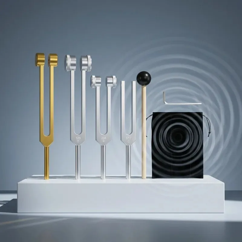 Ensemble de diapasons bio-acoustiques pondérés 128/256/512 Hz pour la thérapie sonore, le yoga, la méditation, diapasons en alliage d'aluminium