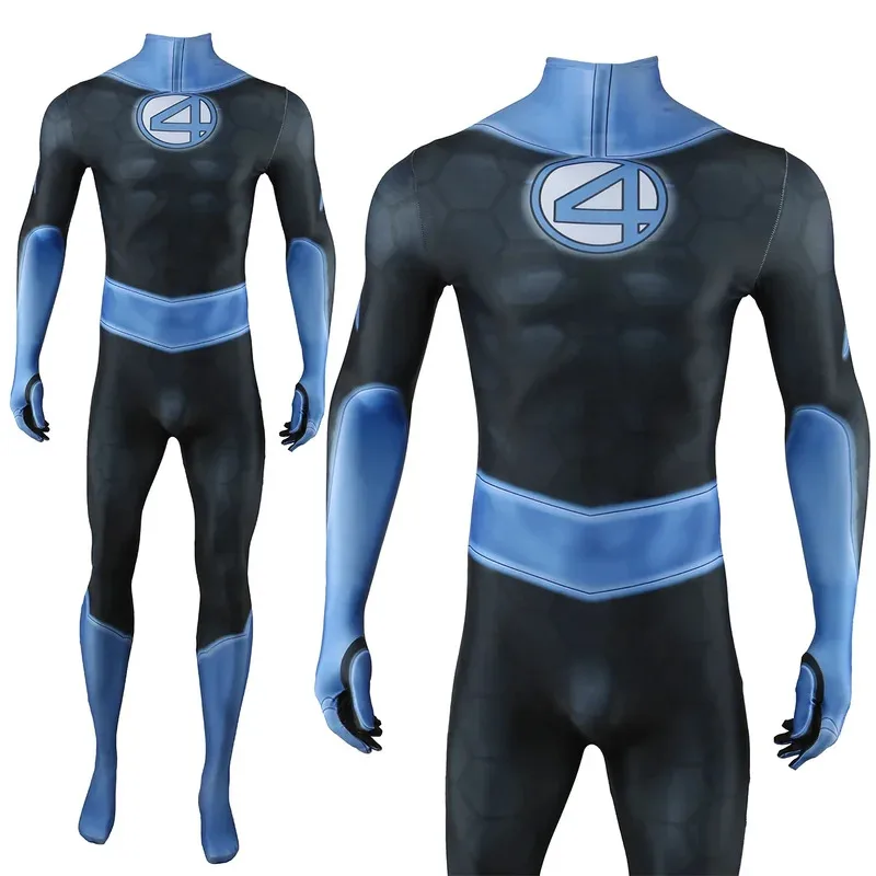 

CyFantastic Four Косплей Костюм Супергерой 3D Печатный Спандекс Боди Mister Fantastic Richards Zentai Наряд Костюм на Хэллоуин
