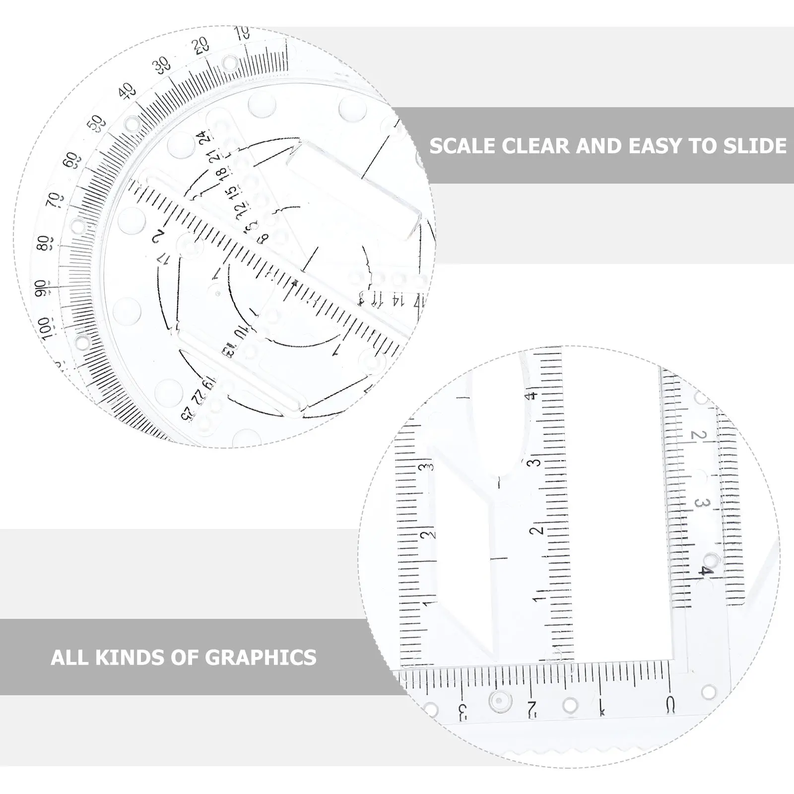 

Geometric Drawing Templates Ruler Set Stencil Shapes Sketching Design Ellipse Rectangles Plastic Supplies Stationery