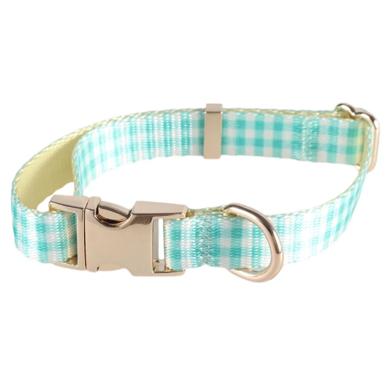 

Dog Collar and Leash Set Lovely Gingham Collar Dog Leash Harnesses Belt Plaids