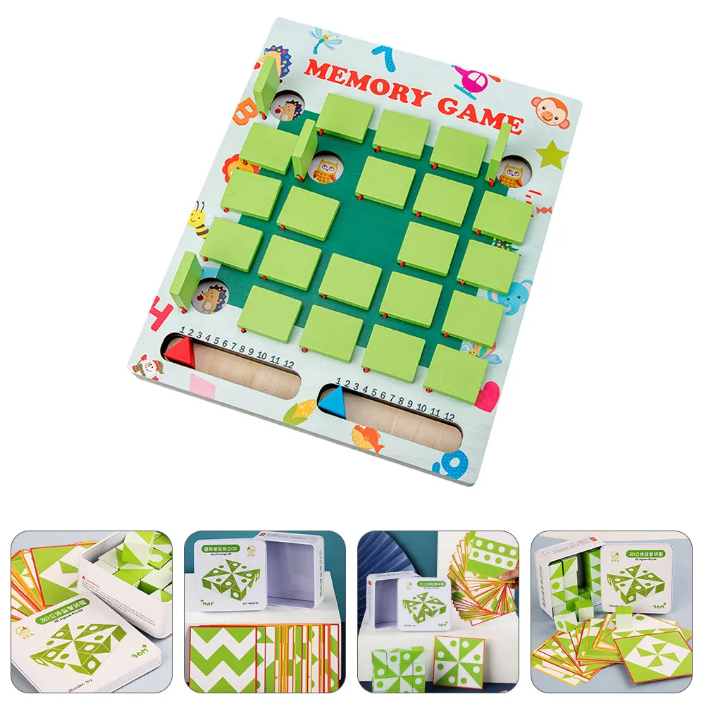 

1Set Wooden Tangram Puzzle Educational Set Bright Color Jigsaw Game for Kids Early Learning Skills Development Creative Problem