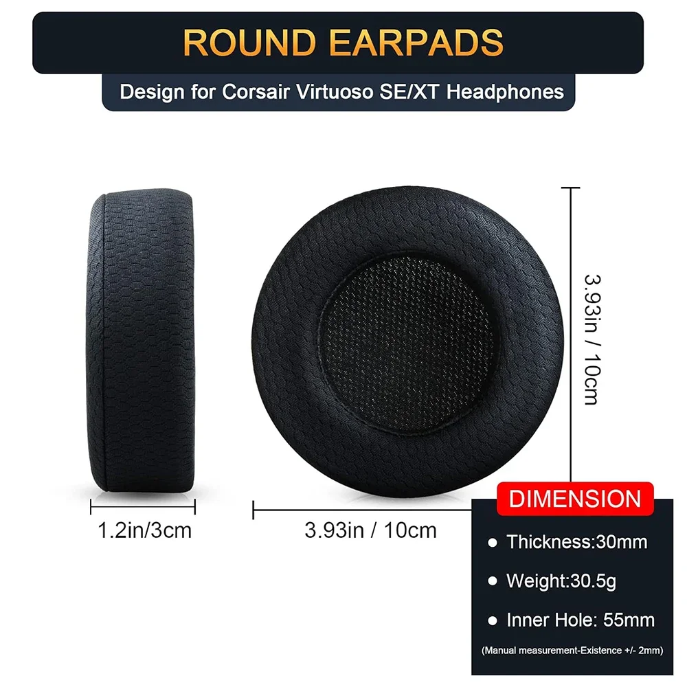 Upgrade Virtuoso XT Thicker Earpads Cushion Compatible with Corsair Virtuoso RGB Wireless SE Gaming Headset, Breathable Ear Pad