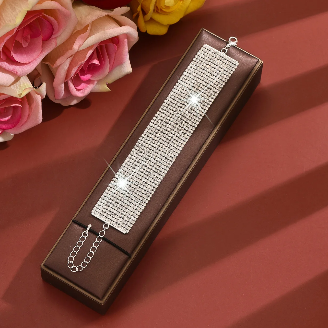 الحد الأدنى لامعة كاملة كريستال سوار المرأة هدية موضة صفوف متعددة العصرية مجوهرات الذكرى مهرجان مأدبة الملحقات