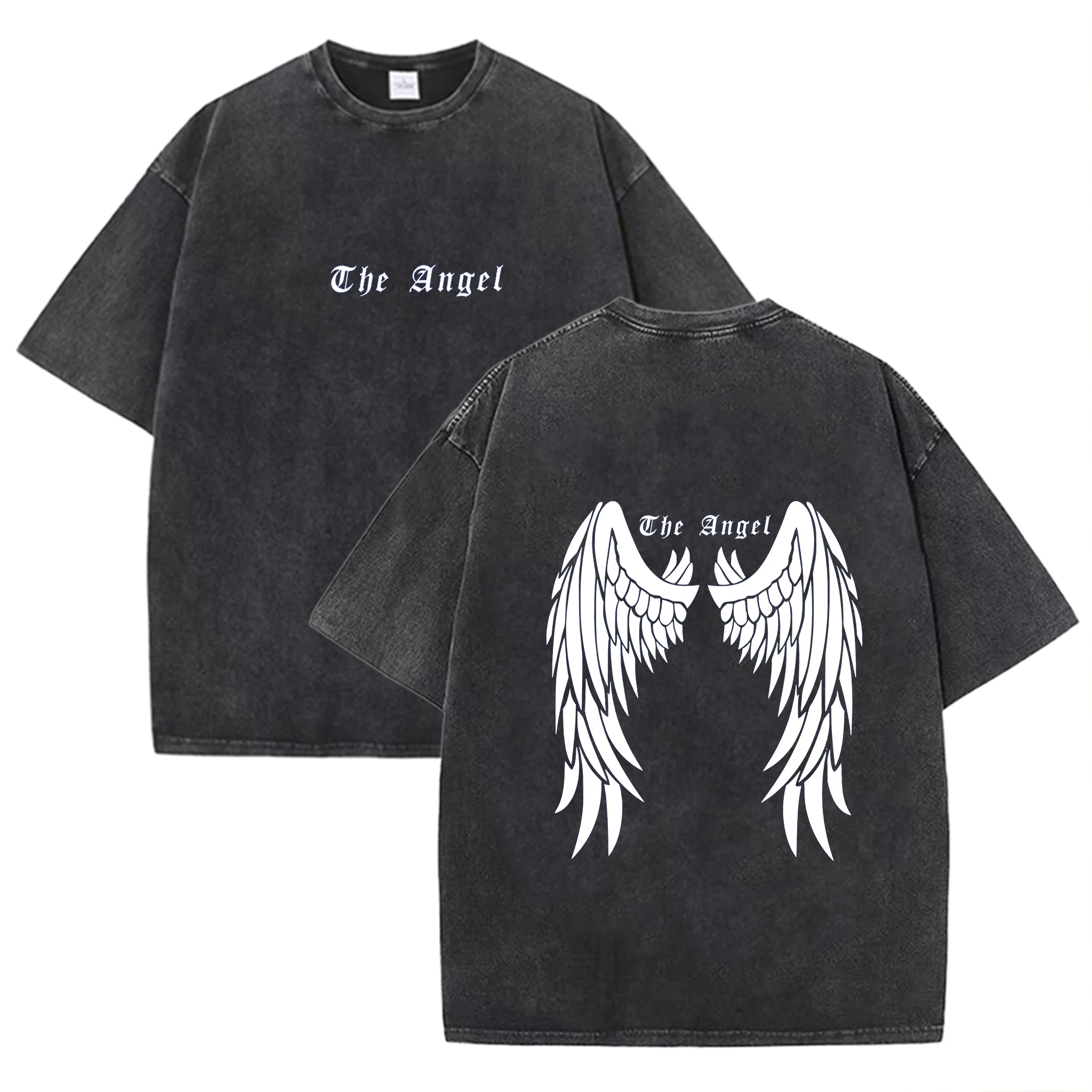 

Dark Angel Wing Graphic Printed T-Shirt for Women Cotton Short Sleeve Oversized Loose Tops Hip Hop Streetwear Fashion Tees